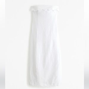 Abercrombie & Fitch Linen Collection Scalloped Midi Dress